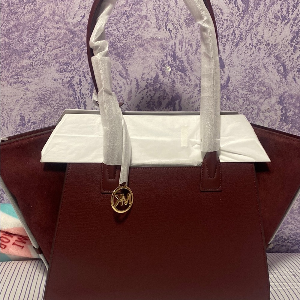 Michael Kors Burgundy Tote Bag